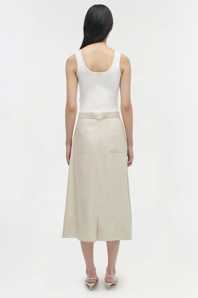 Camden Knit Linen Midi Dress - White Multi