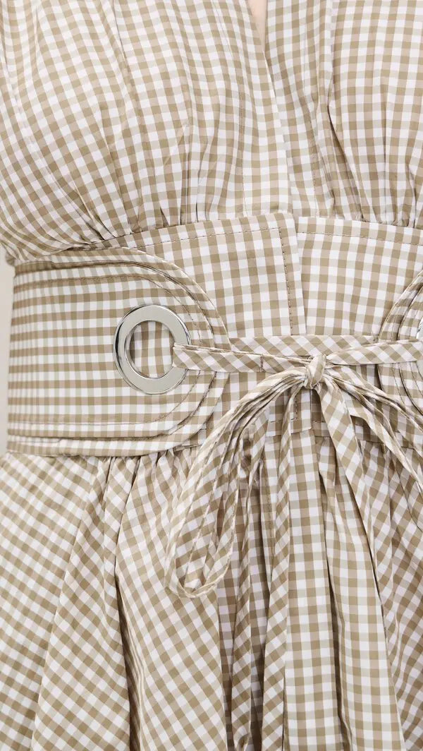 Alizee gingham mini dress - Tan