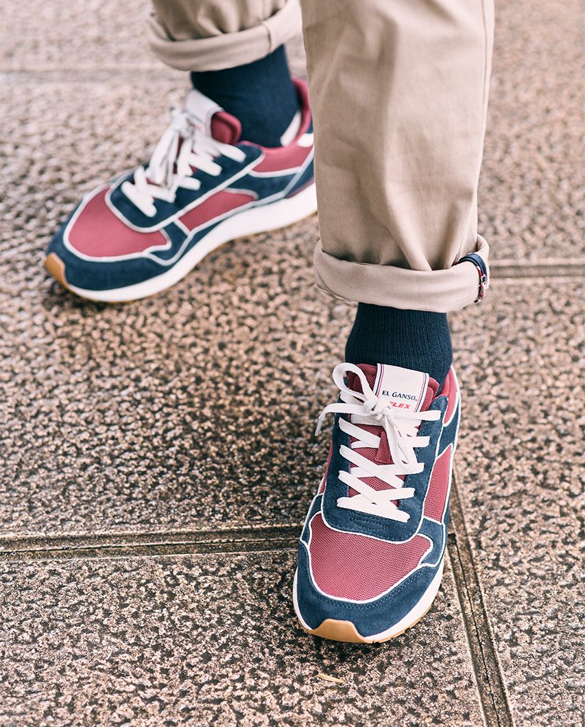 Track Mix Sneaker - Navy/Red