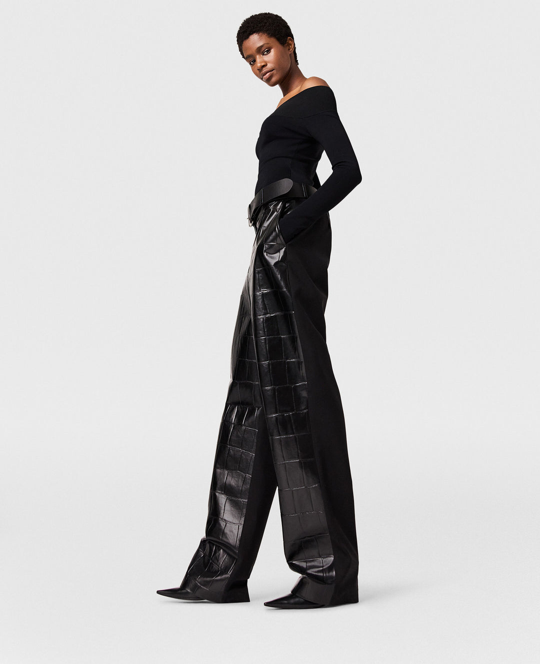 Stella McCartney - Straight-Neck Long-Sleeve Top - Black