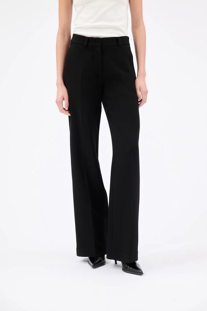 Heavy Georgette Trousers in Jet Black