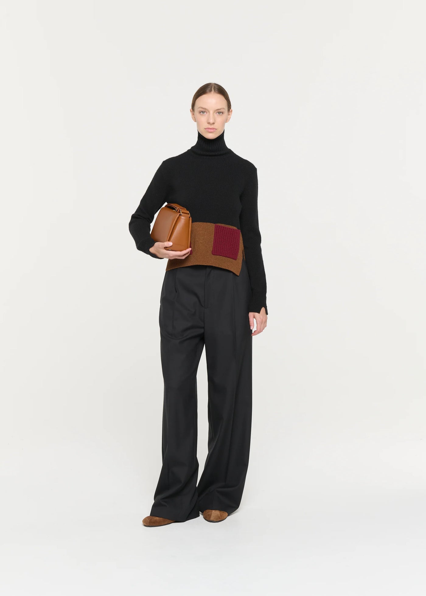 CASHMERE TURTLENECK SWEATER - Black Multi
