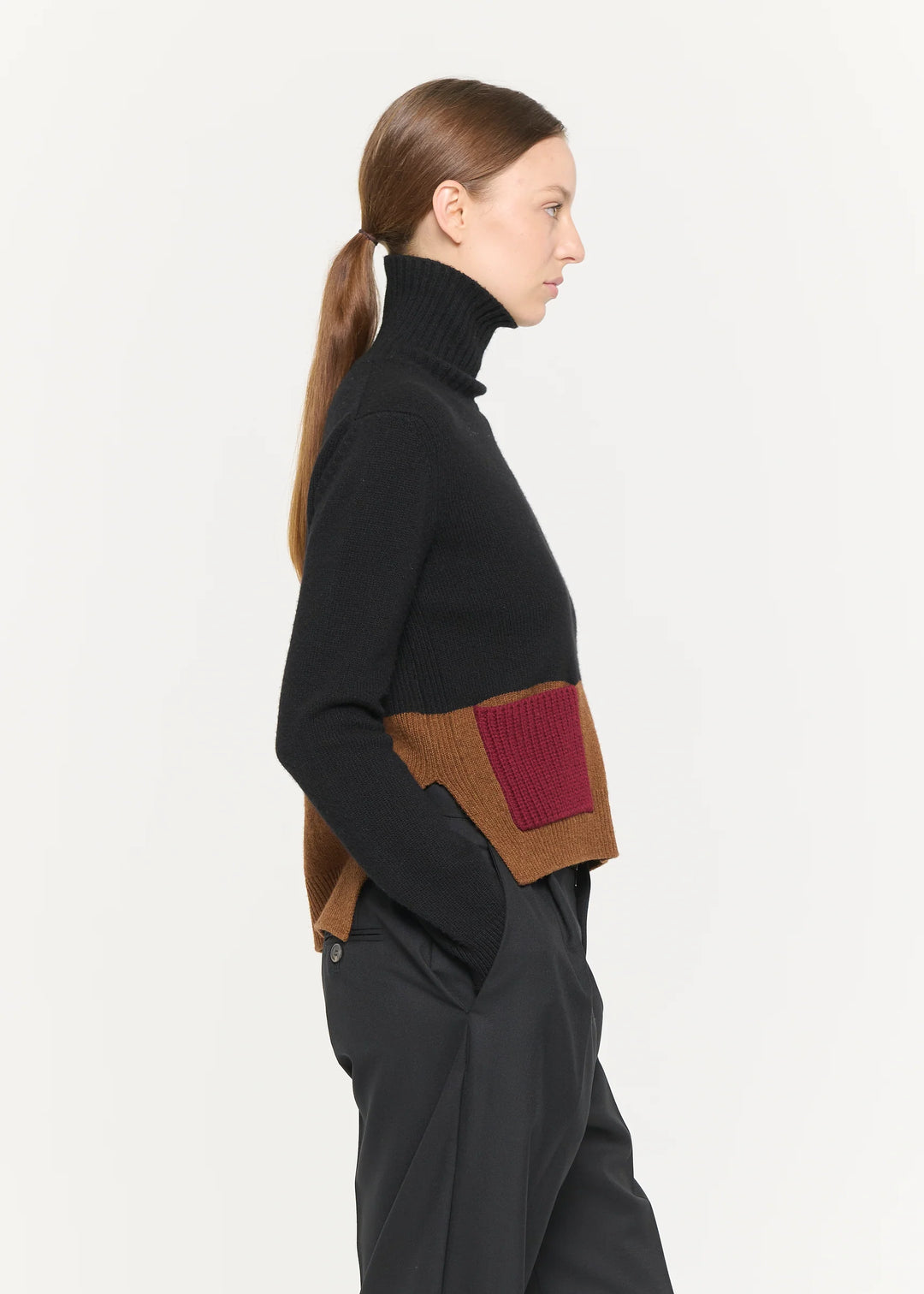 CASHMERE TURTLENECK SWEATER - Black Multi