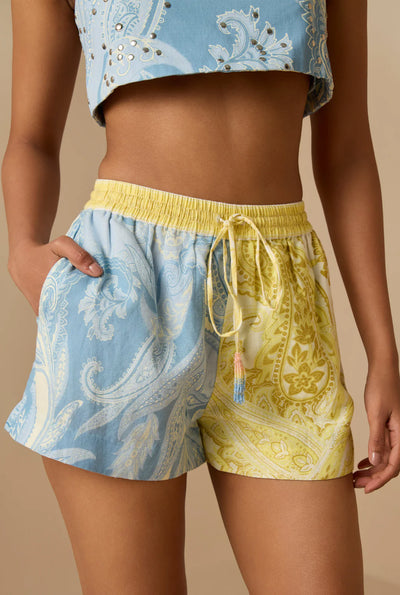 FIZA PAISLEY SHORTS - Pastel Multi