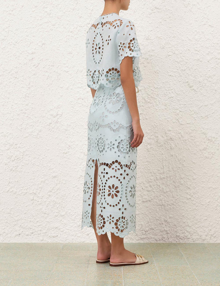 Awaken Embroidered Skirt - Mint