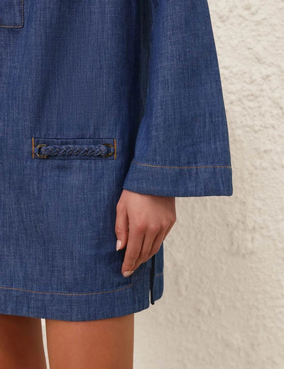 Wylie Denim Tunic Dress - Railway Blue