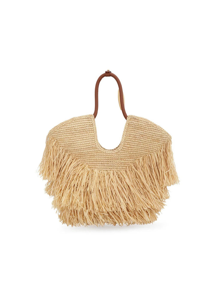 Goldentime Small Fringe Tote - Rarffia