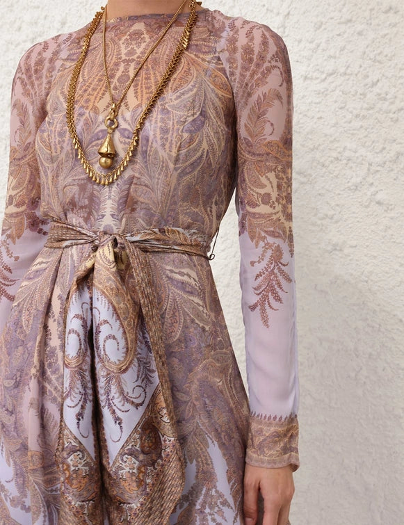 Hypnotic Sheath Dress - Lilac Paisley