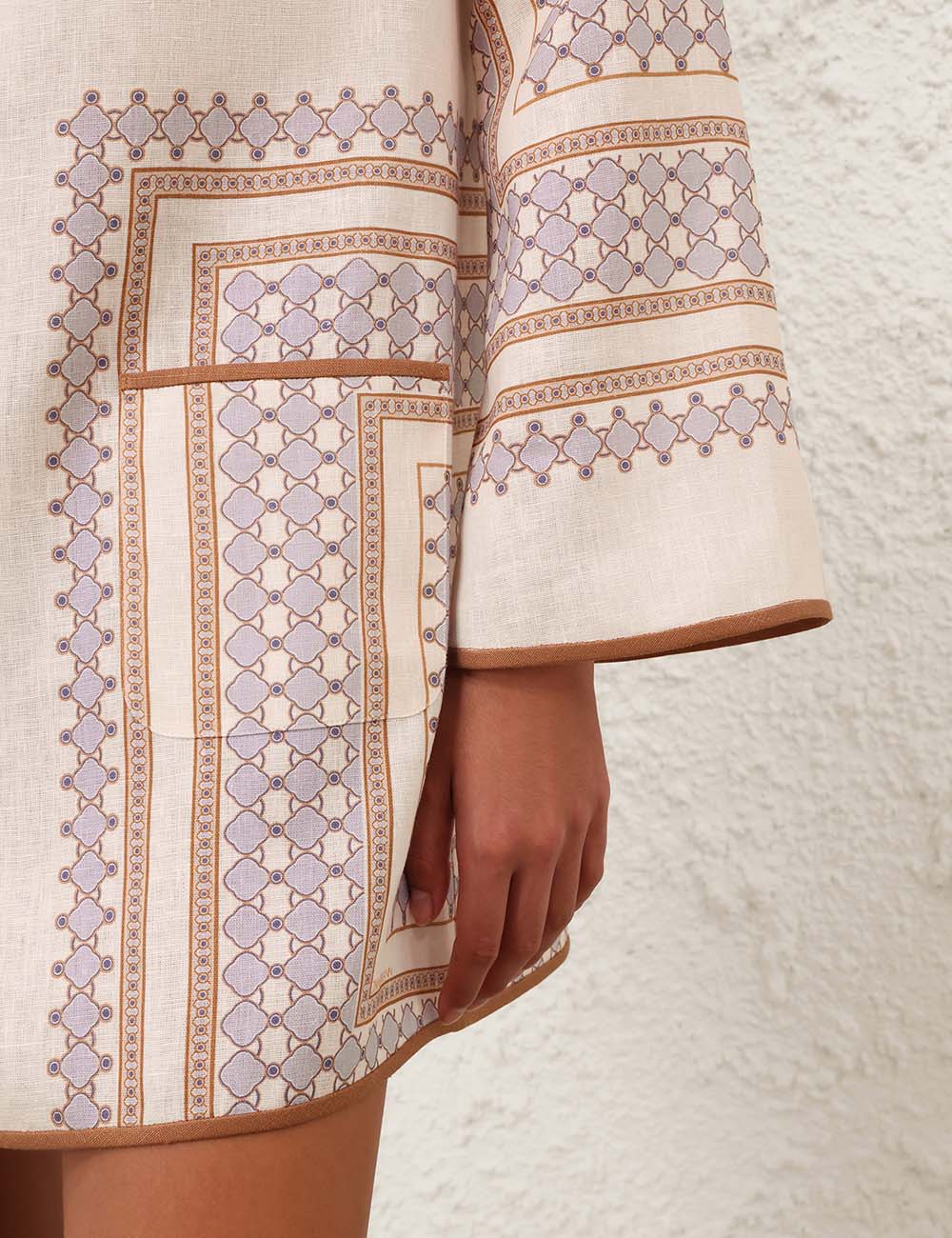 Tunic Mini Dress - Cream/Navy