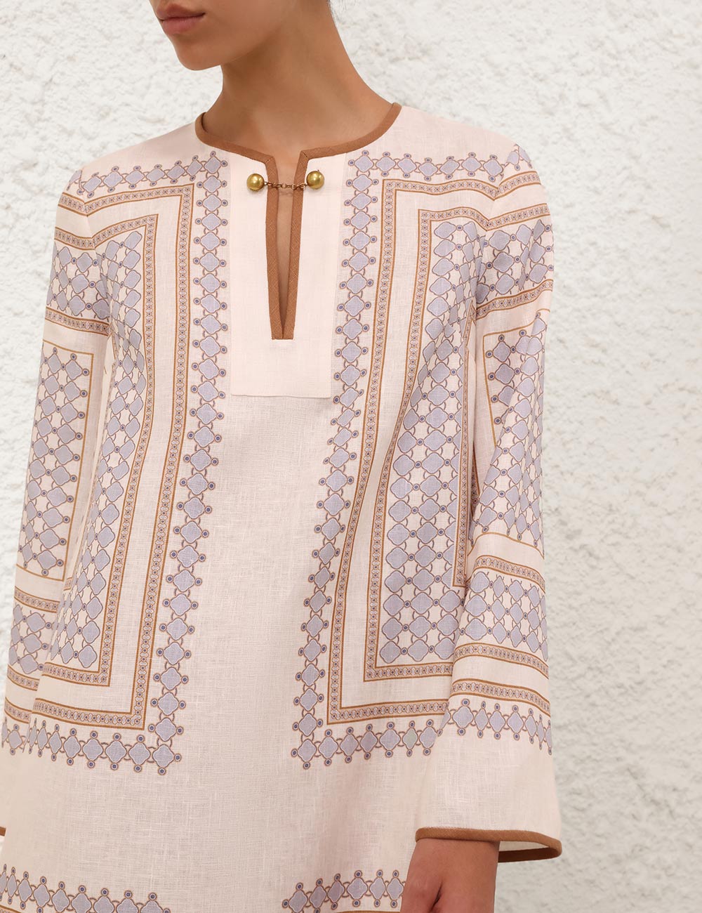 Tunic Midi Dress - Cream/Navy