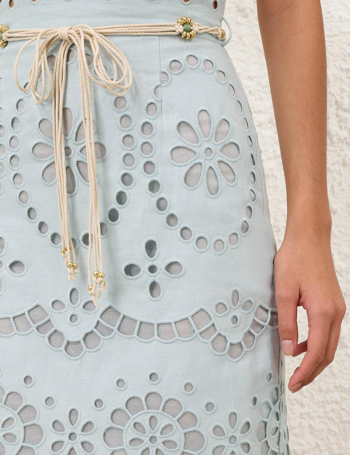 Awaken Embroidered Skirt - Mint