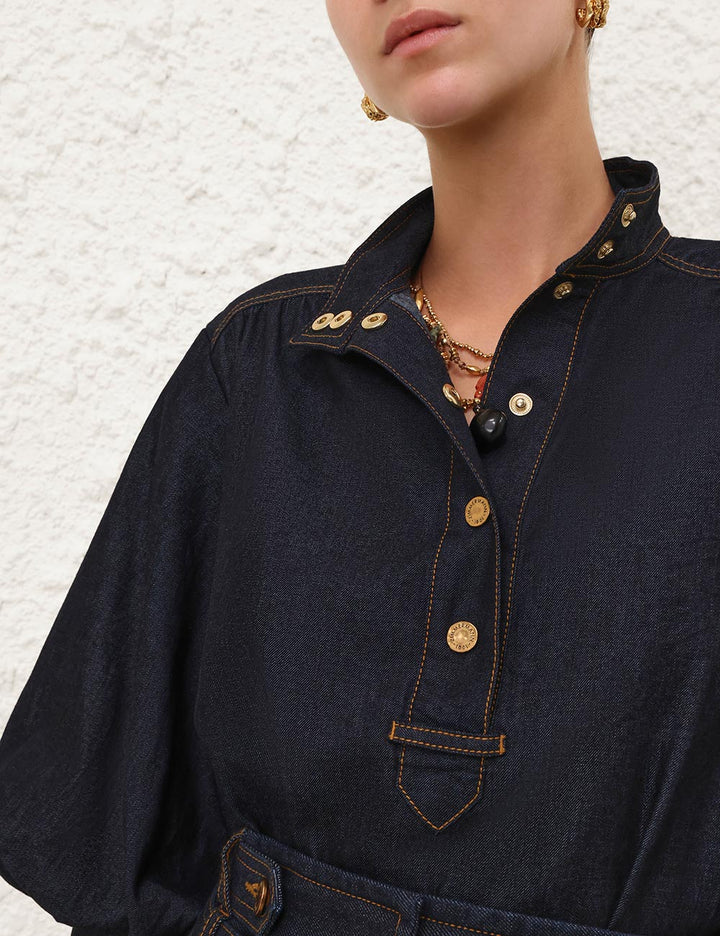 Denim Billow Shirt - Night Sky