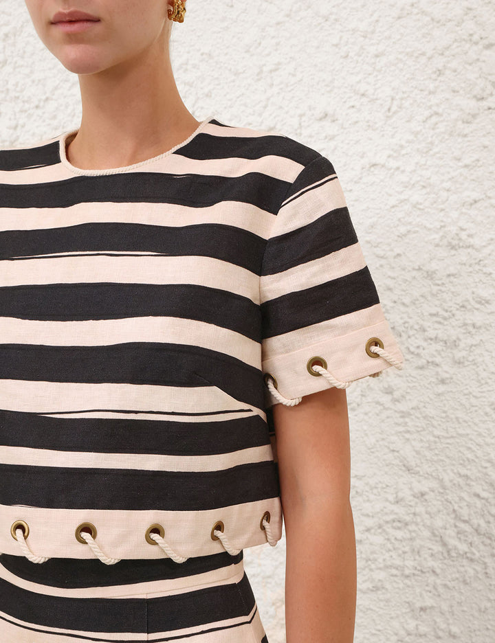 Rebellion Stripe Rope Top - Black Stripe