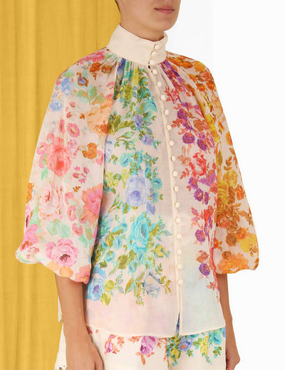 RAIE BILLOW BLOUSE - Multi Floral