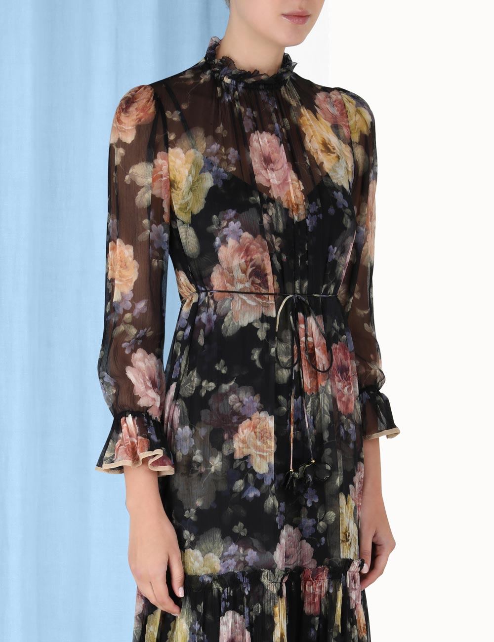 LUMINOSITY TUBULAR MIDI DRESS - Multi Floral Black