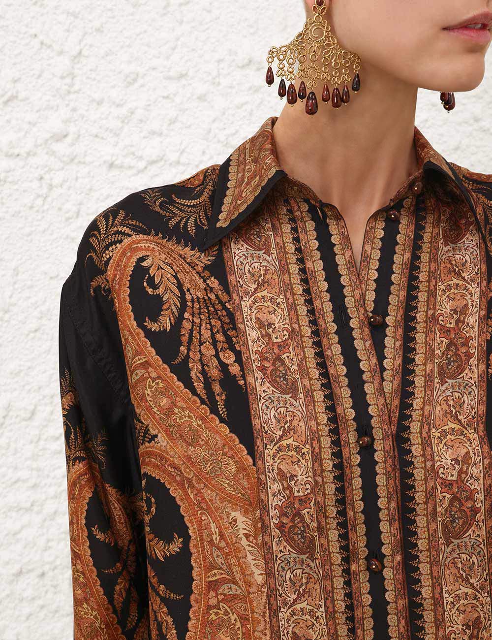 Hypnotic Relaxed Shirt - Black Paisley
