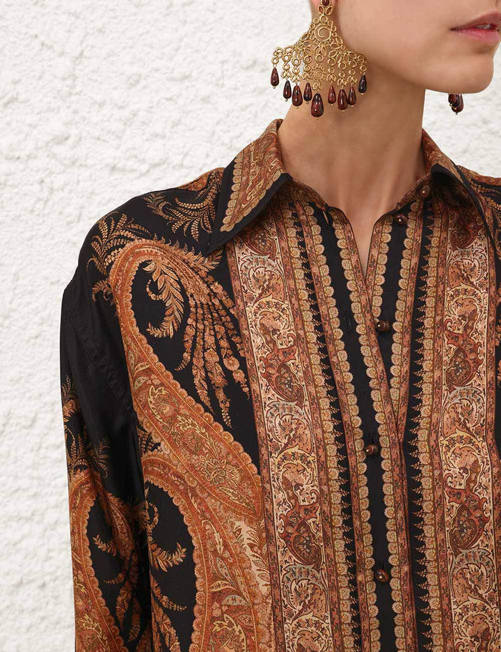 Hypnotic Relaxed Shirt - Black Paisley