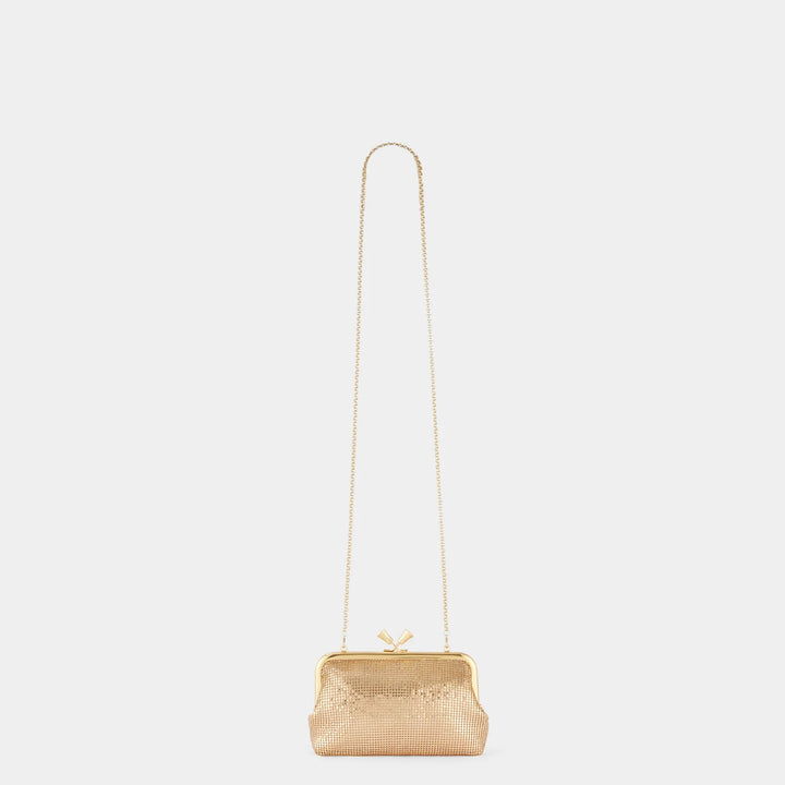 Maud Metal Mesh Clutch – Gold