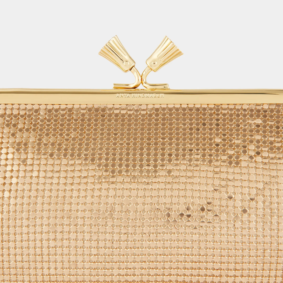 Maud Metal Mesh Clutch – Gold