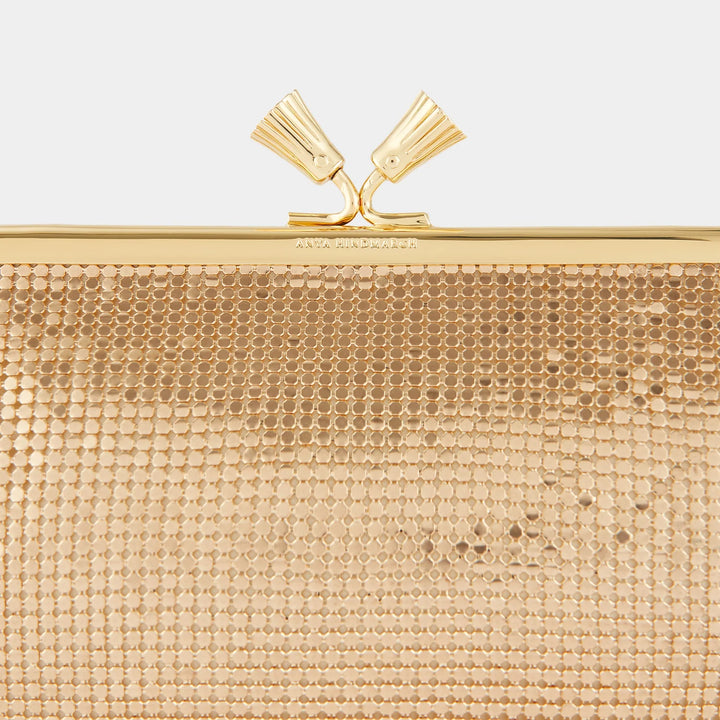 Maud Metal Mesh Clutch – Gold