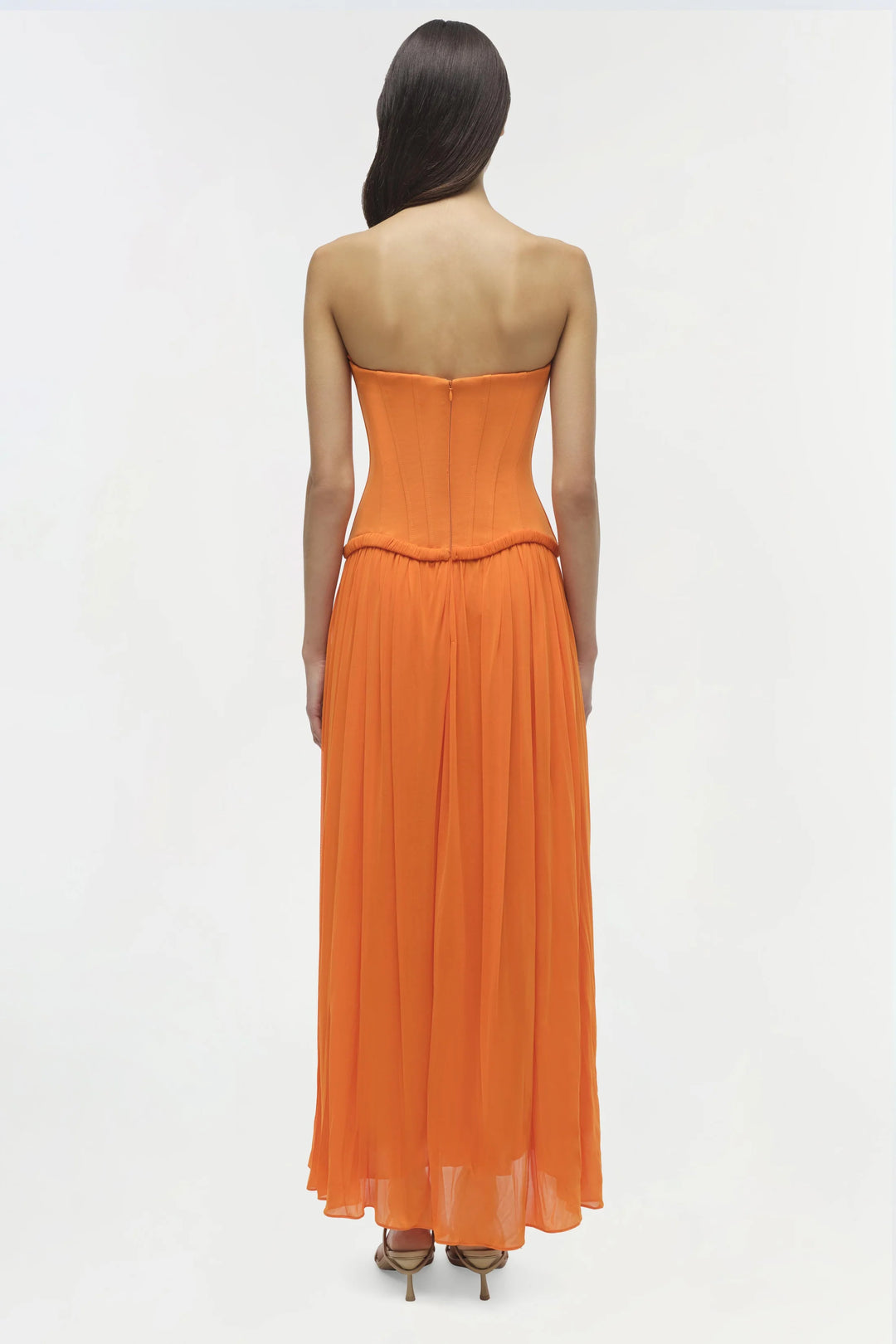 Adalys Strapless Jersey Dress - Tangerine