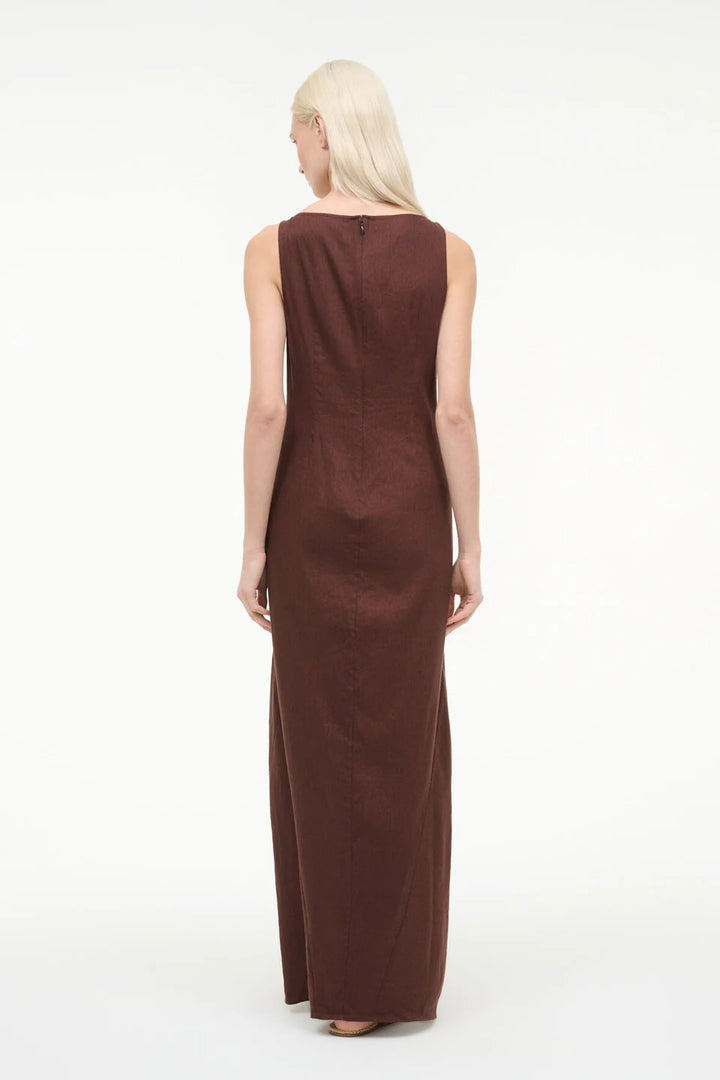 Costa Linen Dress - Dark Brown