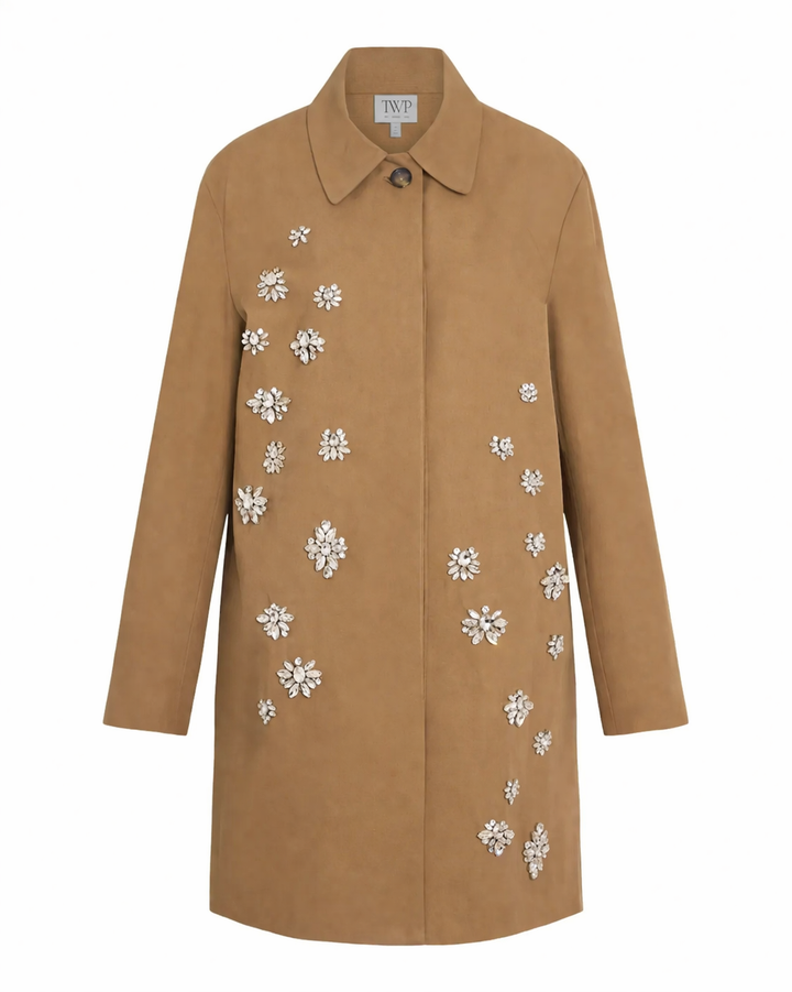 Edinburgh Trench with Crystals - Khaki Multi