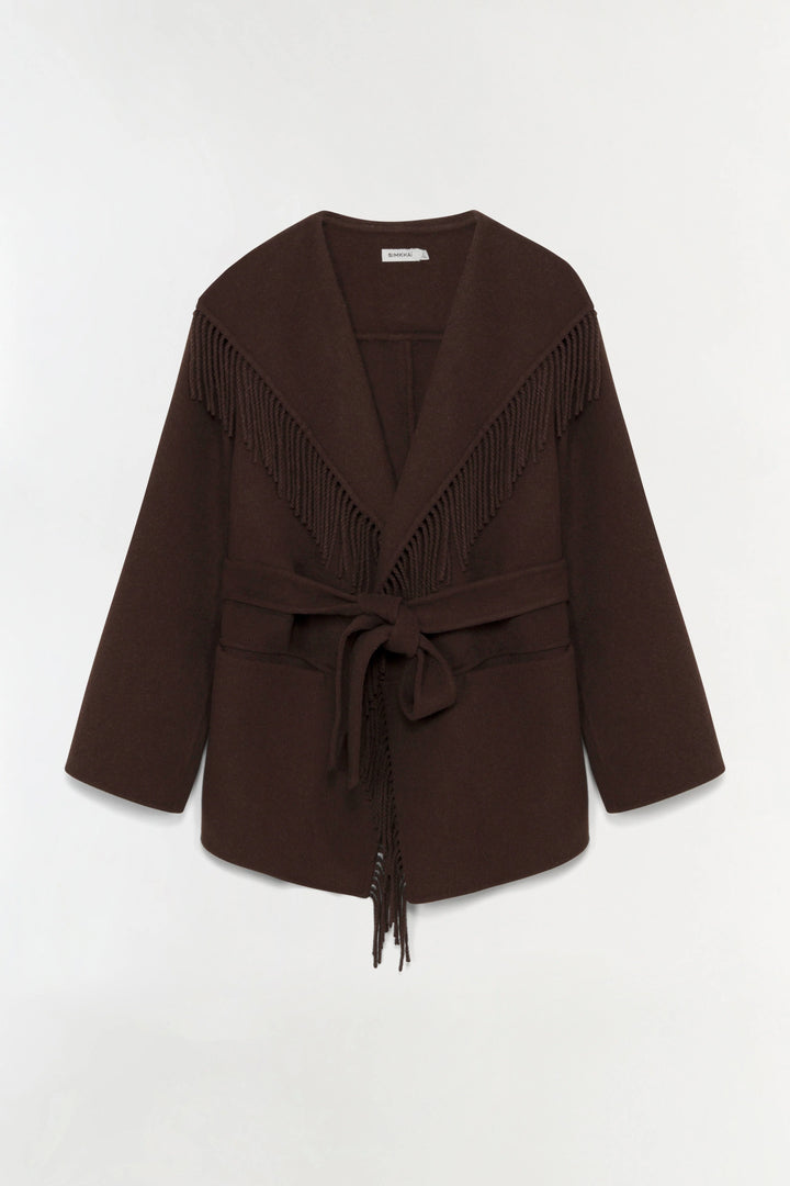 Rowen Fringe Jacket - Dark Brown