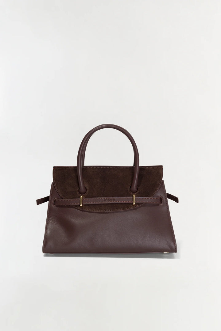 River Mini Suede Handle Bag - Cacao
