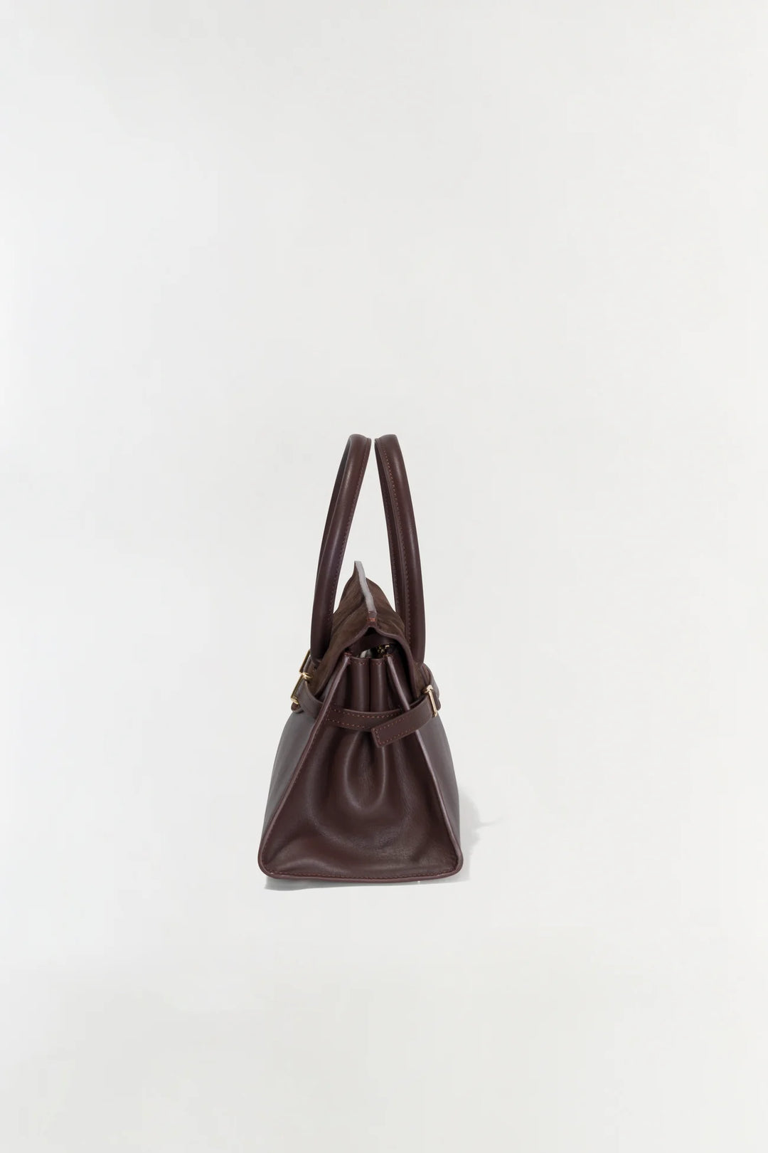 River Mini Suede Handle Bag - Cacao