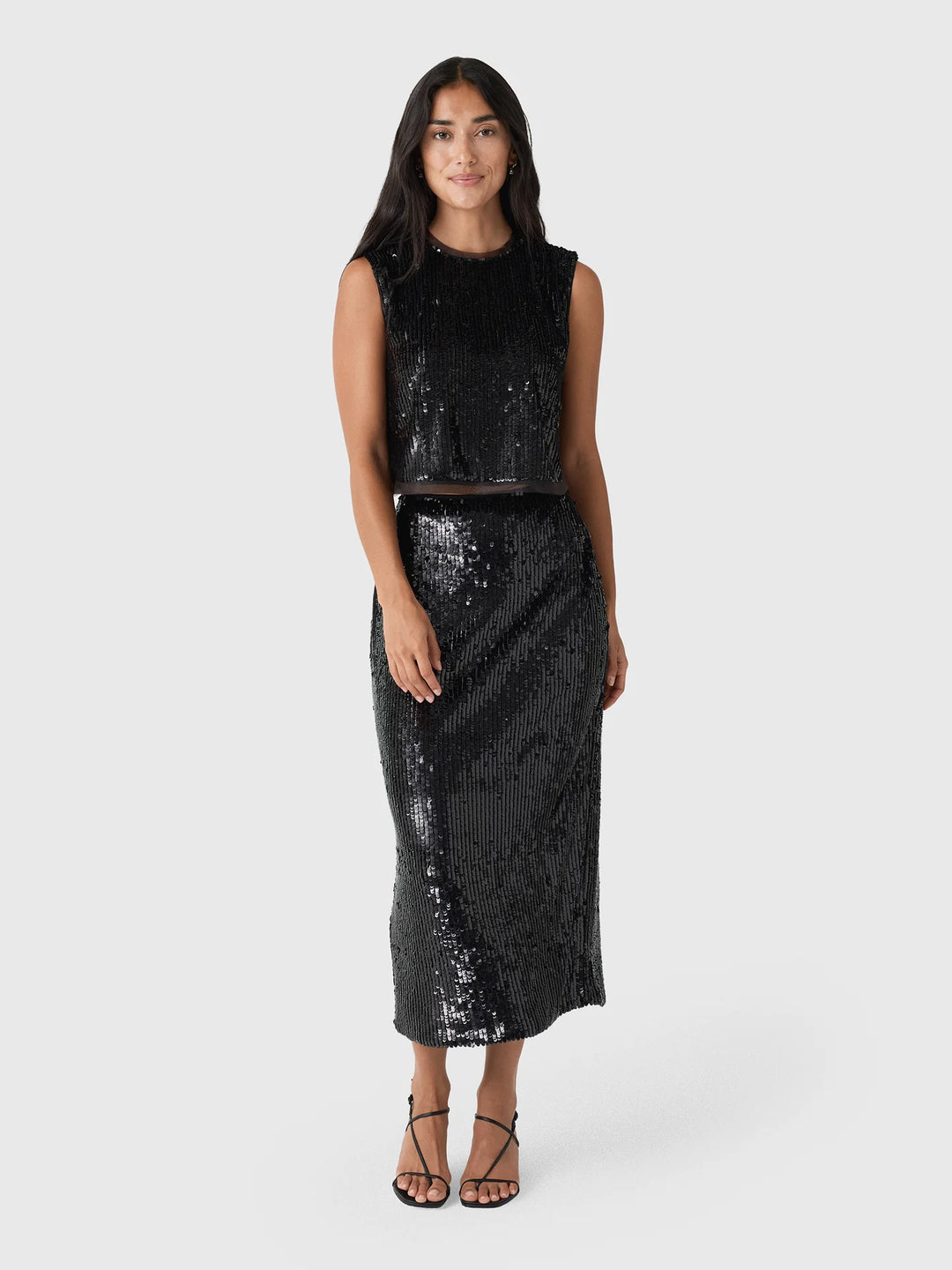 Cydia Sequin Top - Black