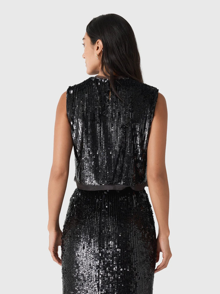 Cydia Sequin Top - Black