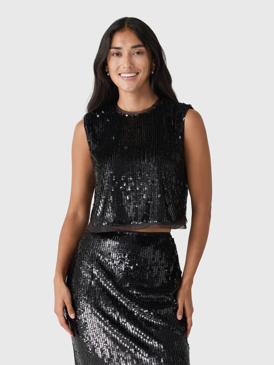 Cydia Sequin Top - Black