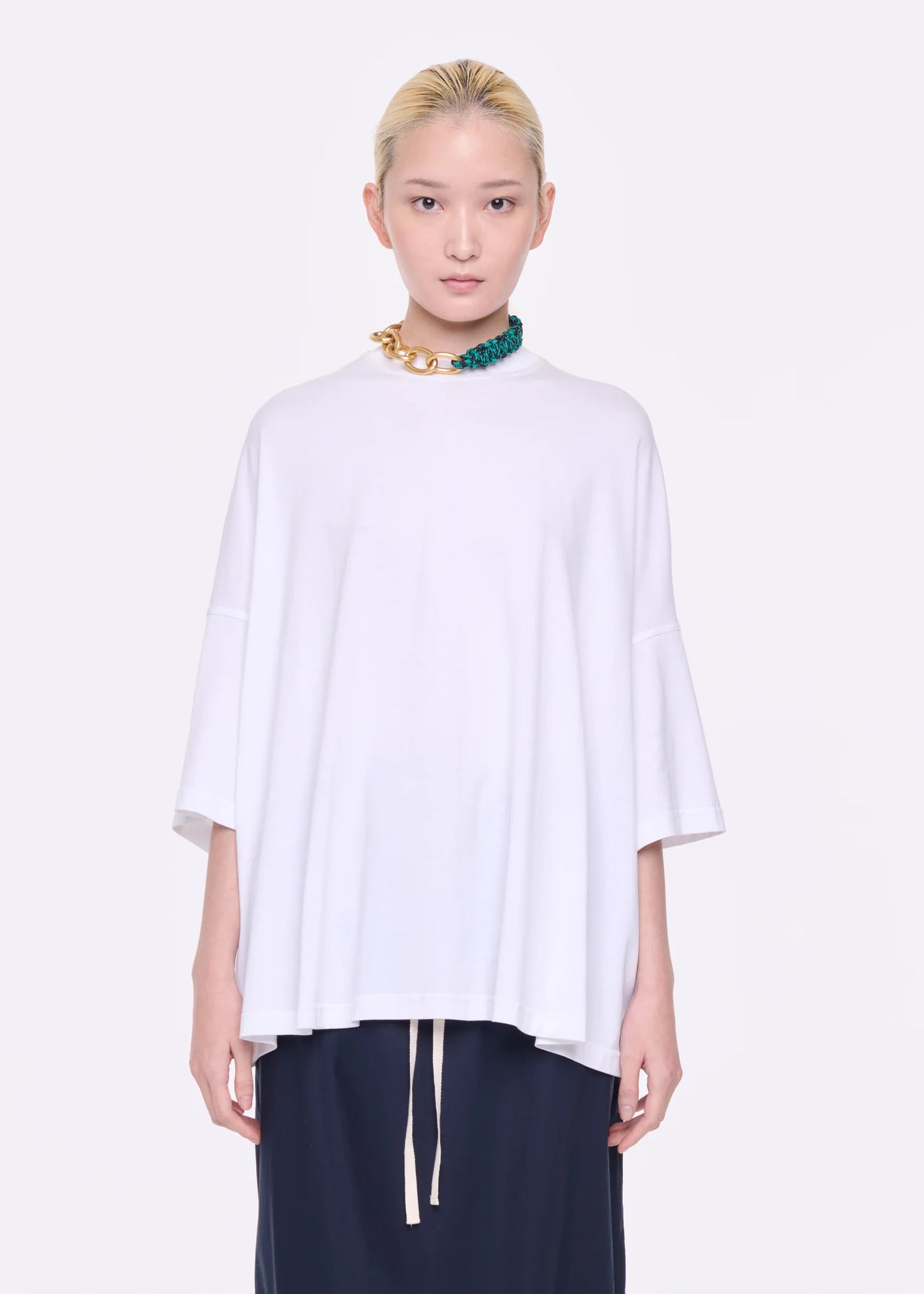 WHITE WIDE SLEEVED T-SHIRT - White