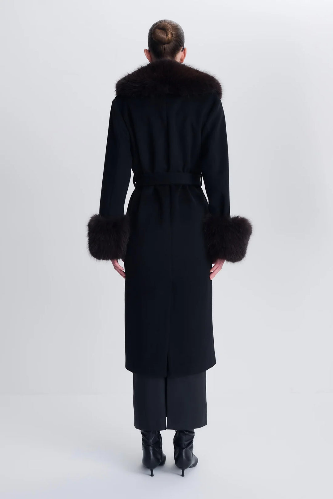 Kinsley Belted Long Coat - Black Multi