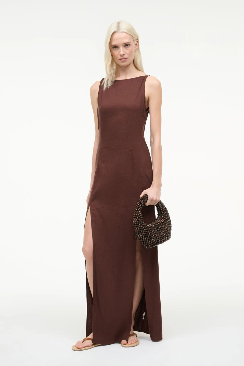 Costa Linen Dress - Dark Brown