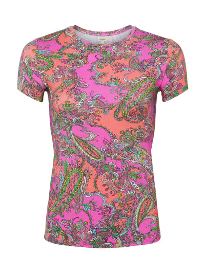 Ressi Fitted Tee - Small Rhodamine Pop Paisley