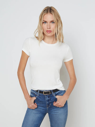 Ressi Fitted Tee - White Micro Modal