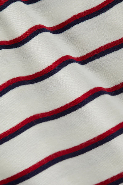 Ressi Fitted Tee - Red, Navy, White Stripe