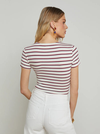 Ressi Fitted Tee - Red, Navy, White Stripe