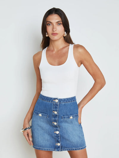 Adira Scoopneck Tank - White