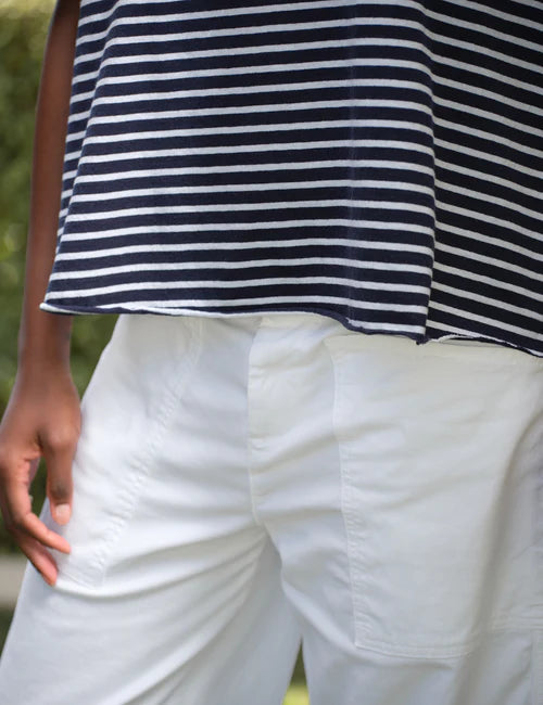 Perry Crew Short Sleeve Tee - Navy Stripe