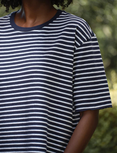Perry Crew Short Sleeve Tee - Navy Stripe