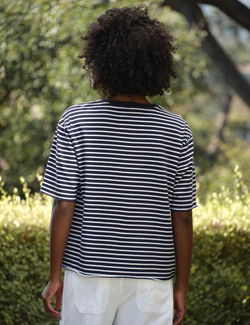 Perry Crew Short Sleeve Tee - Navy Stripe