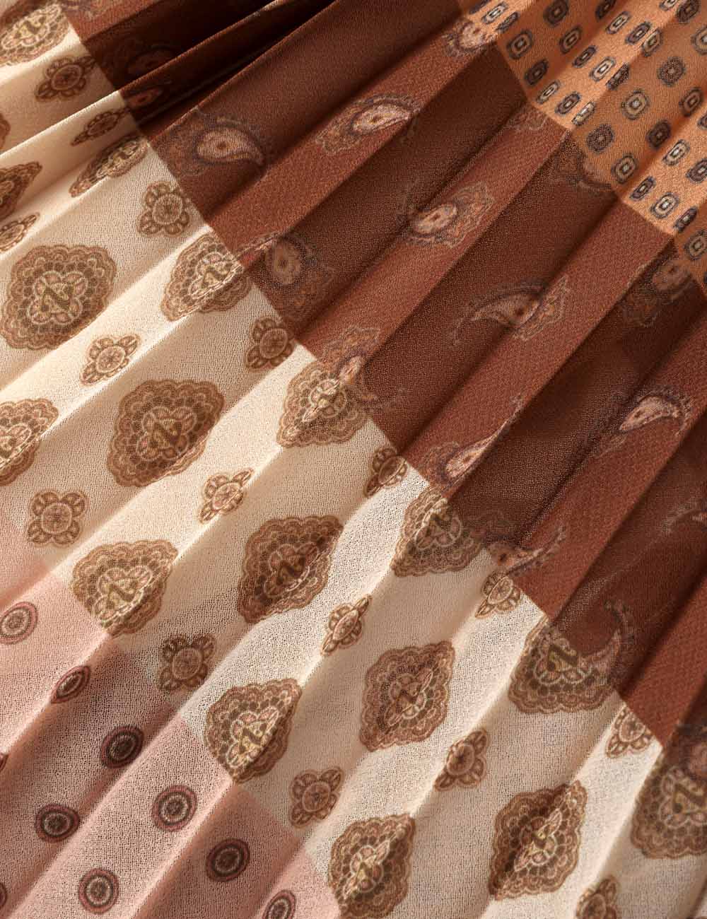 Sunray Pleated Skirt - Rust