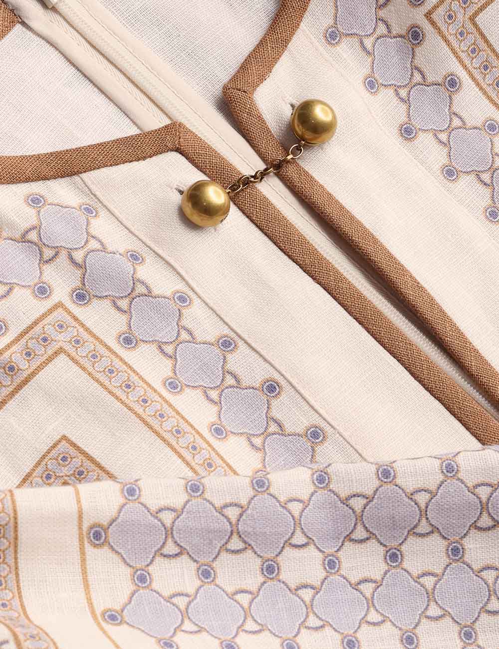 Tunic Midi Dress - Cream/Navy