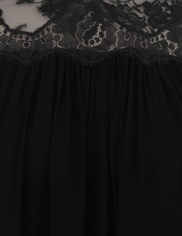 HYPNOTIC LACE YOKE TOP - Black