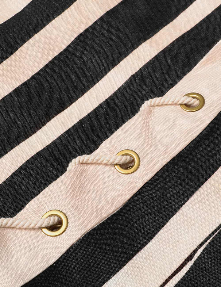 Rebellion Stripe Rope Skirt - Black Stripe