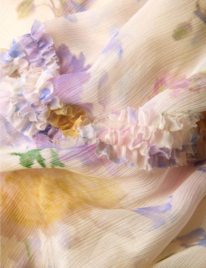 Luna Ruffle Billow Blouse - Cream