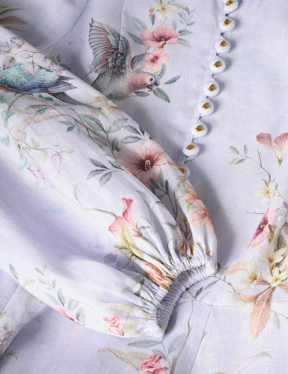 Rebellion Button Mini Dress - Blue Aviary